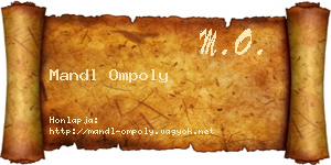 Mandl Ompoly névjegykártya